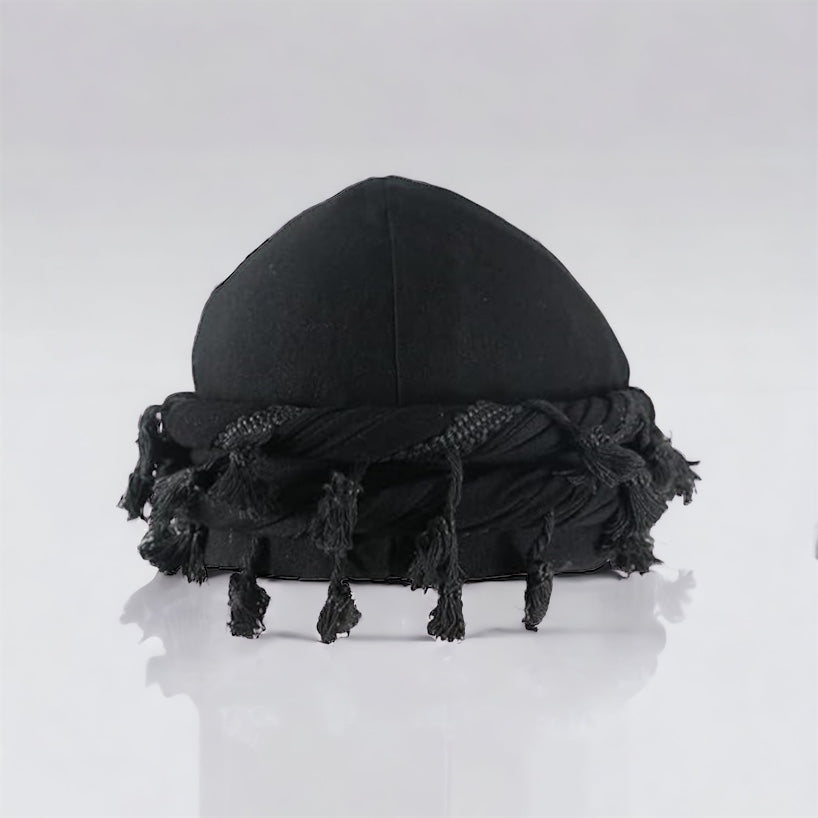 Fringe Cap Crown Twisted Turban