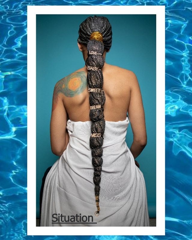 Long Braided Ponytail Turban