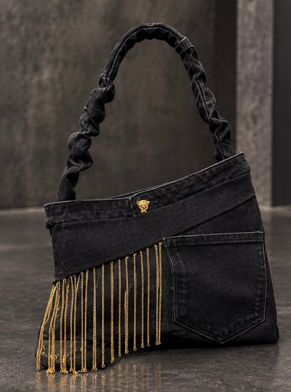 Black Royalty Denim Bag