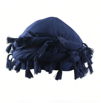 Fringe Cap Crown Twisted Turban