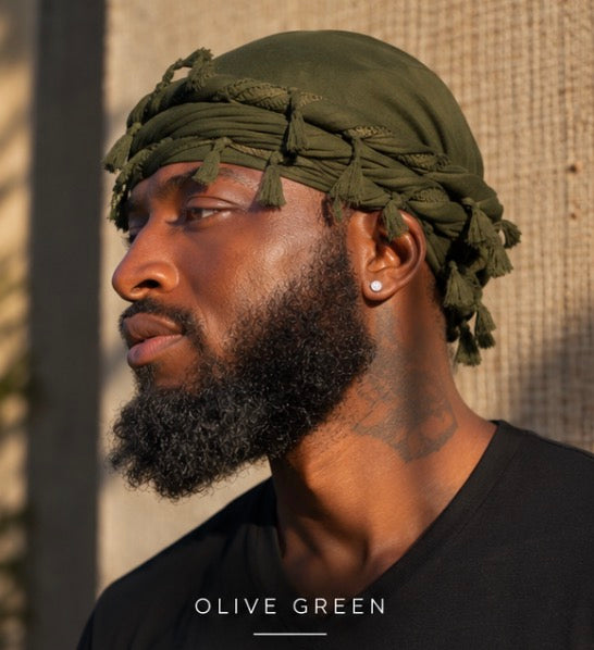 Fringe Cap Crown Twisted Turban
