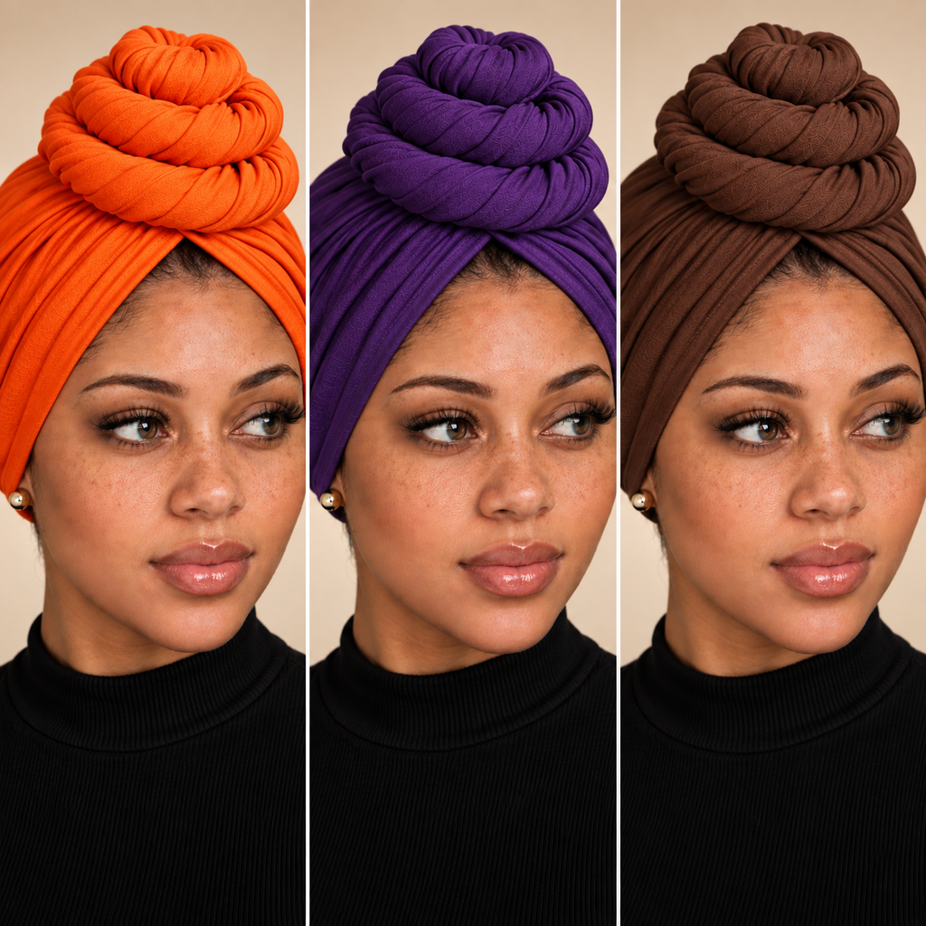 Front Bun Satin Lined Headwraps